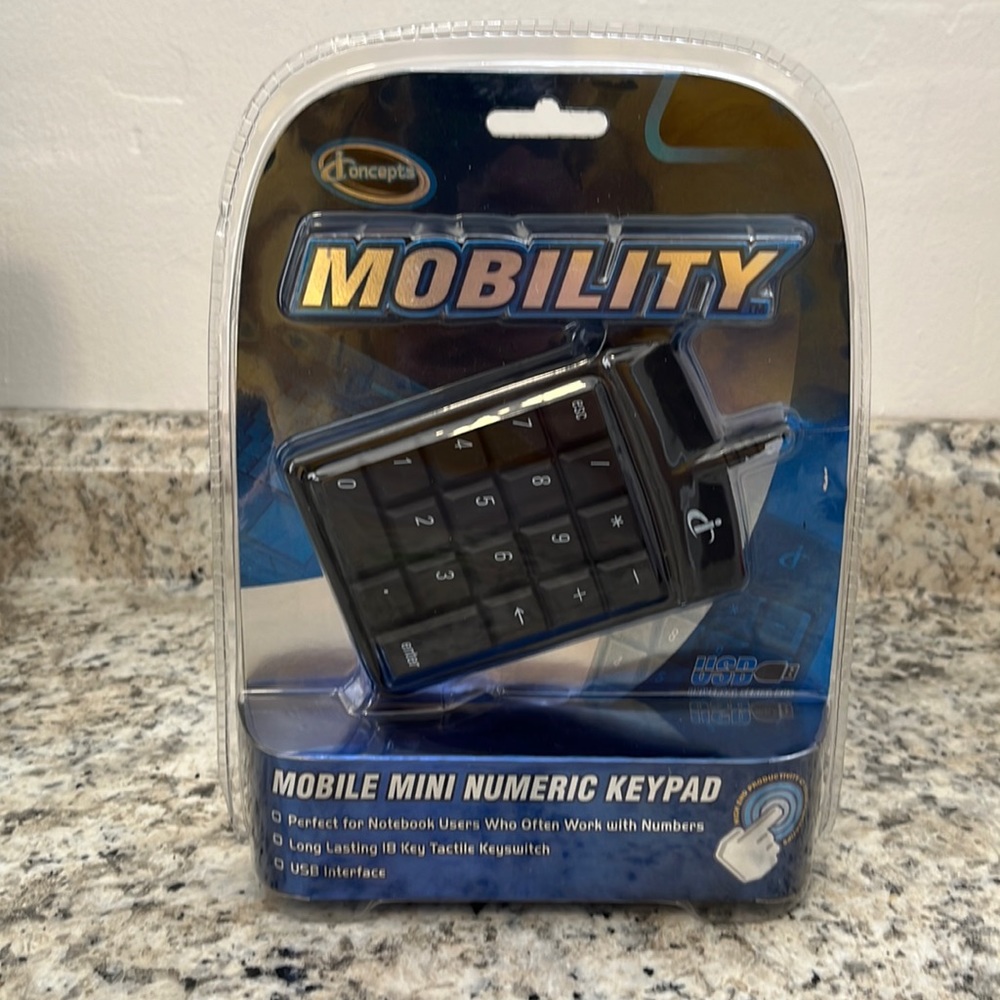 NEW Mobile Mini Numeric Keypad Corded Wired USB Mobility IConcepts